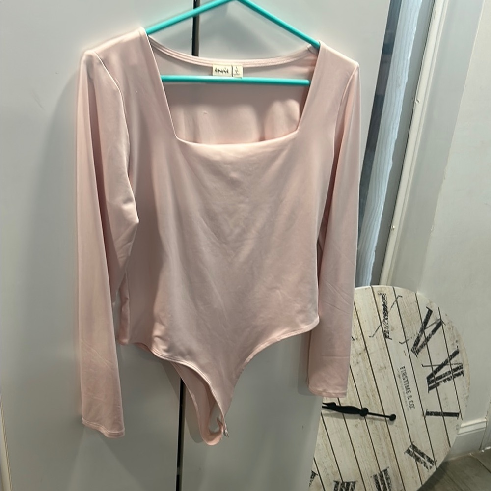 Elegant Pink Long Sleeve Bodysuit